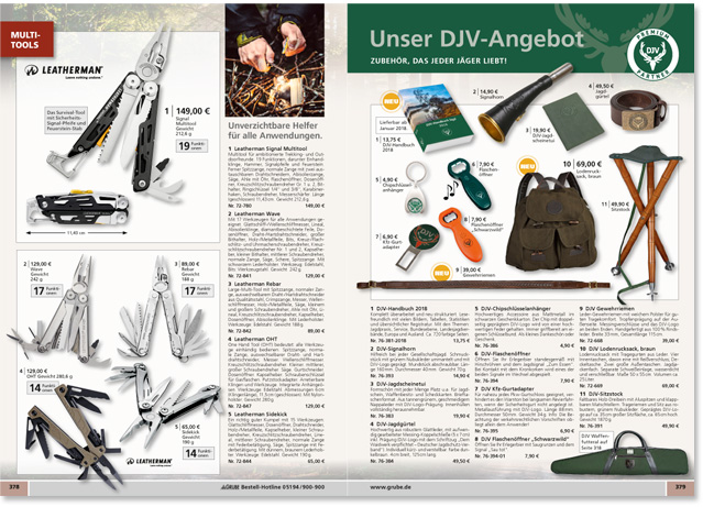 Grube KG, Ausrüstungsteil Jagd, Natur und Freizeit Katalog 2017/2018