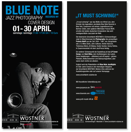 Schuhfabrik Wüstner Ausstellungsflyer Blue Note